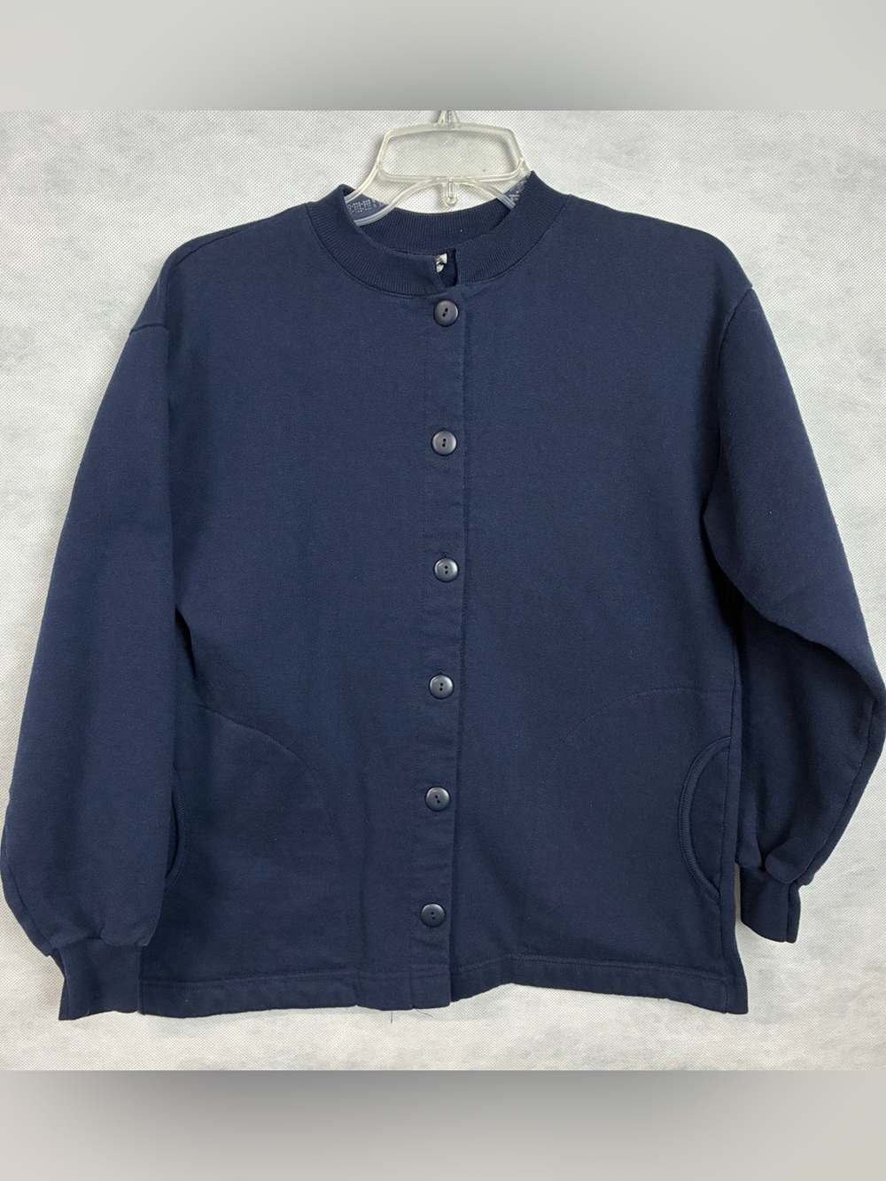 Vintage 80s 90s Turner Originals Sweatshirt Cardigan Jacket Small Navy Button Up